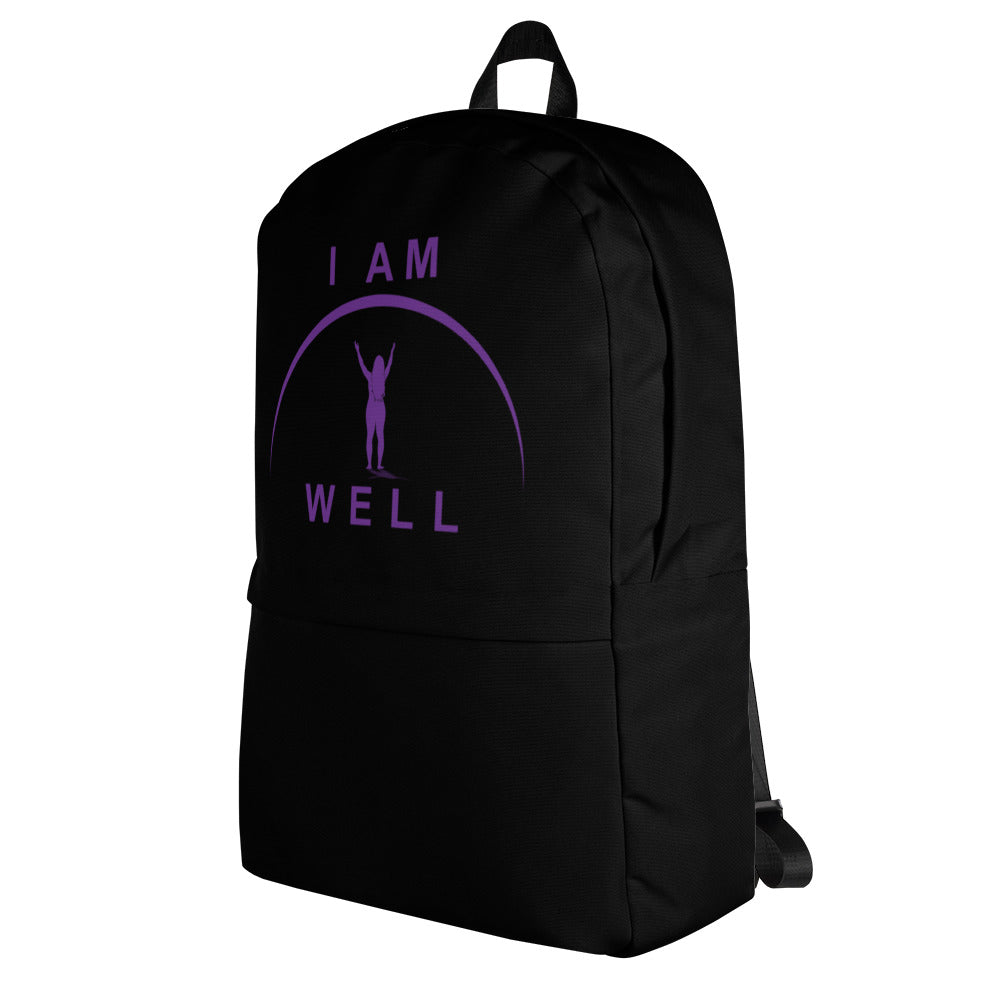 I AM WELL Women's Backpack - Black w/ Purple Logo