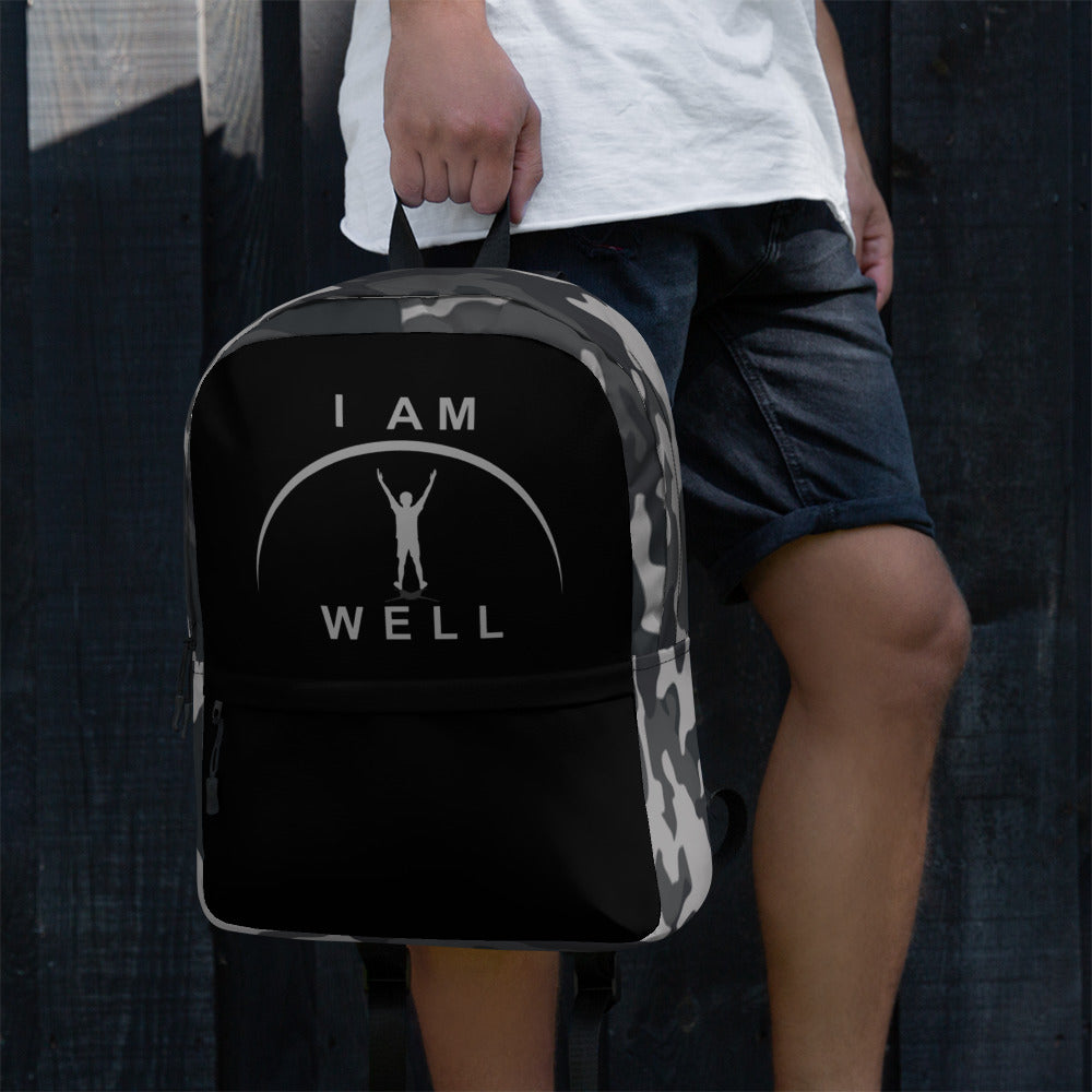 I AM WELL Backpack - Black and Grey Multi-Cam w/ Grey and Black Logos - Young Man