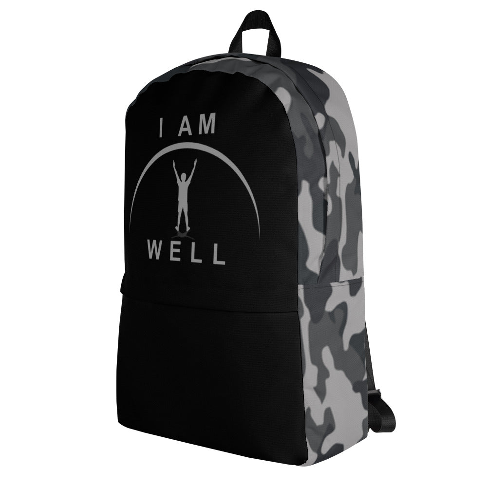I AM WELL Backpack - Black and Grey Multi-Cam w/ Grey and Black Logos - Young Man