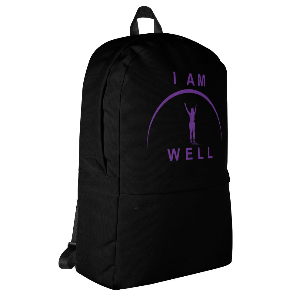 I AM WELL Women's Backpack - Black w/ Purple Logo