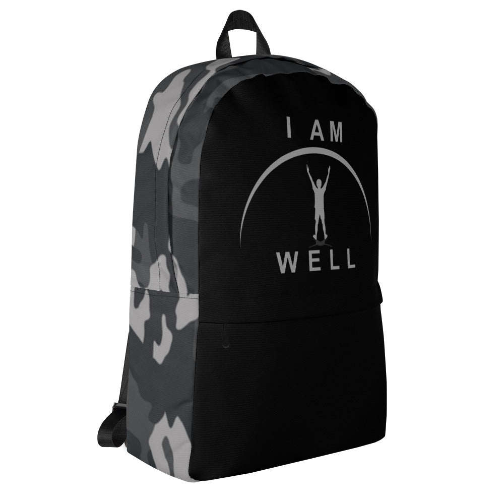 I AM WELL Backpack - Black and Grey Multi-Cam w/ Grey and Black Logos - Young Man