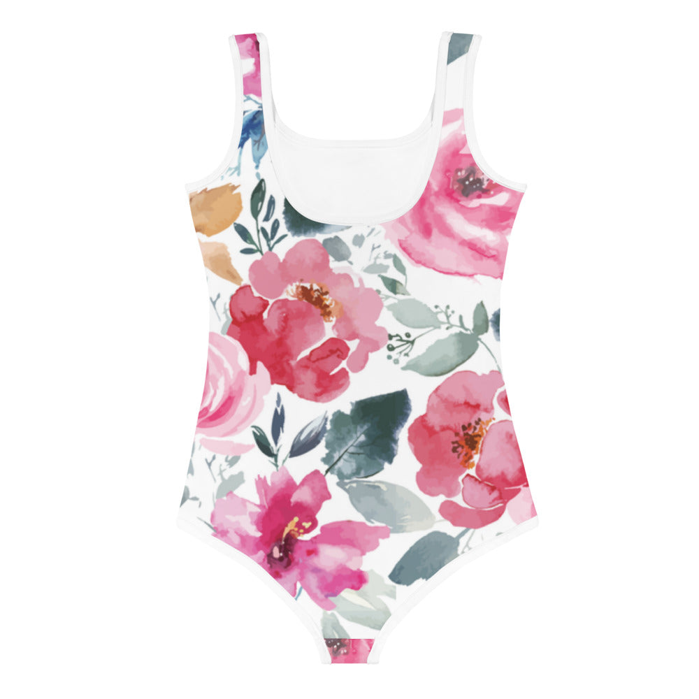 I AM WELL Girls' One-Piece Swimsuit Floral