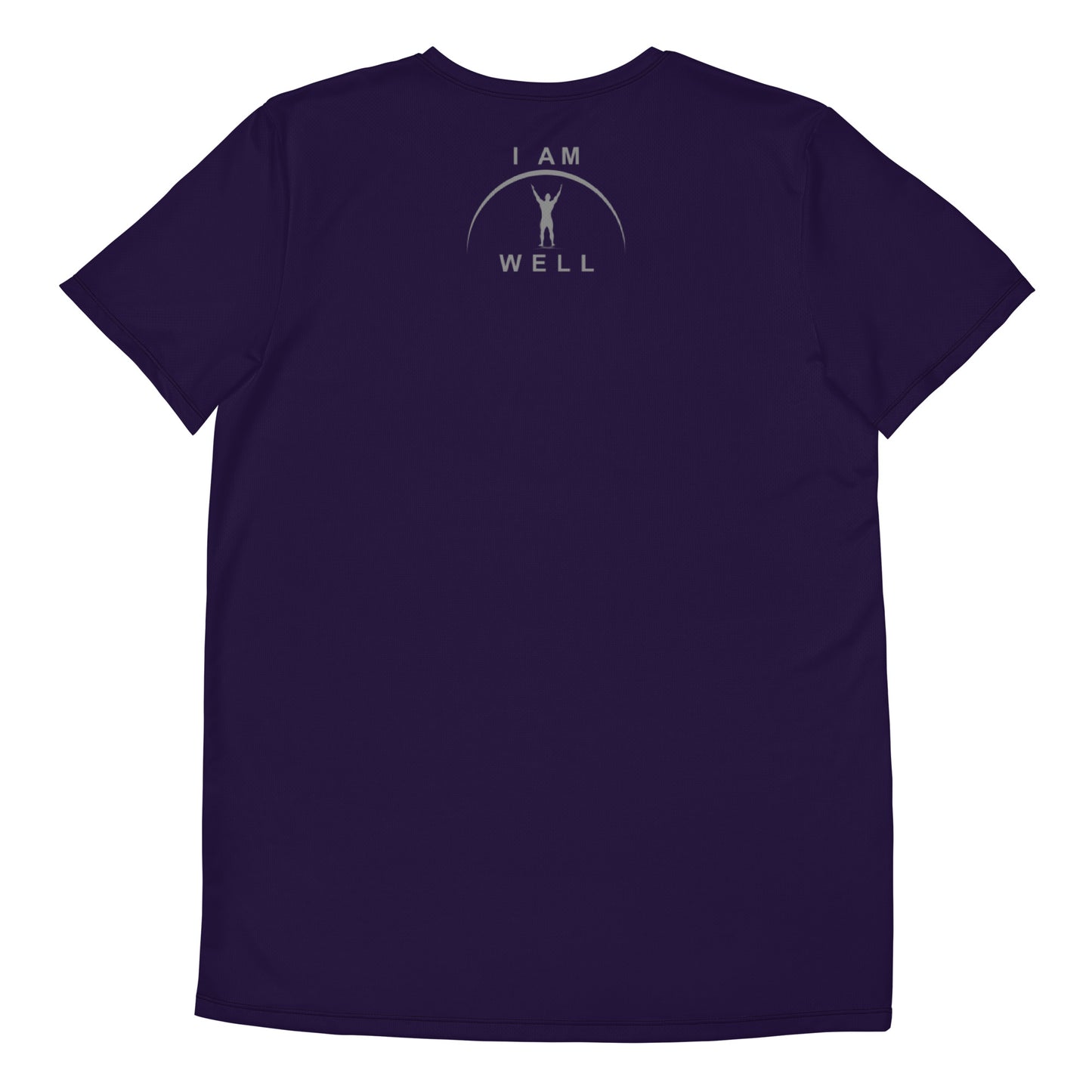 I AM WELL Men's Ultra-Lightweight Performance Athletic T-Shirt - Deep Purple w/ Grey Logo