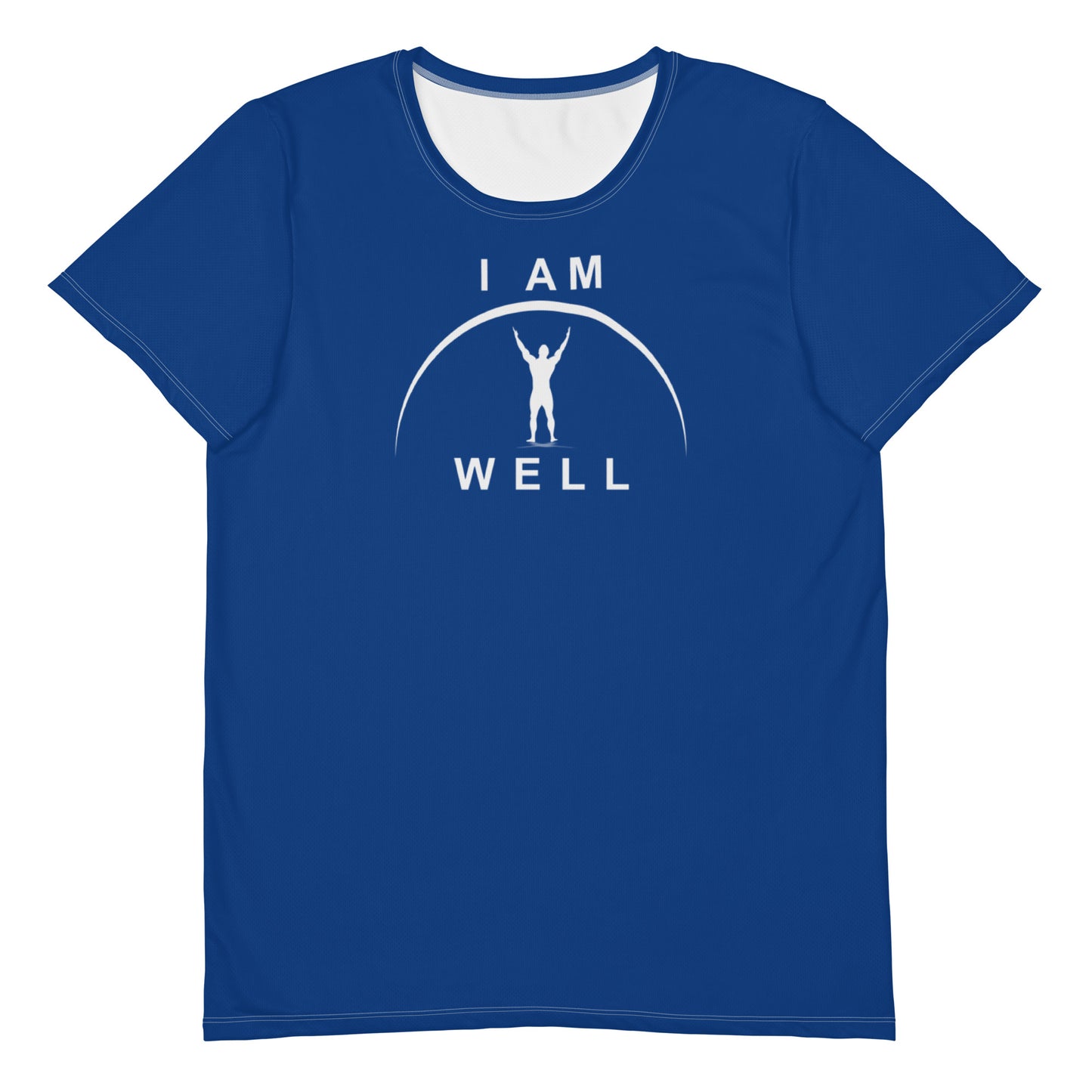 I AM WELL Men's Ultra-Lightweight Performance Athletic T-Shirt - Sheepdog Blue w/ White Logo