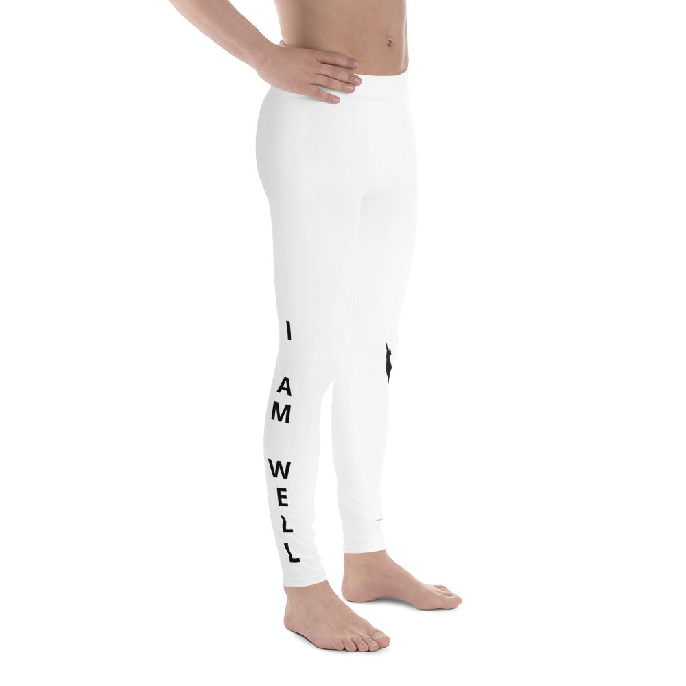 I AM WELL Men's Compression Lowers - White w/ Black