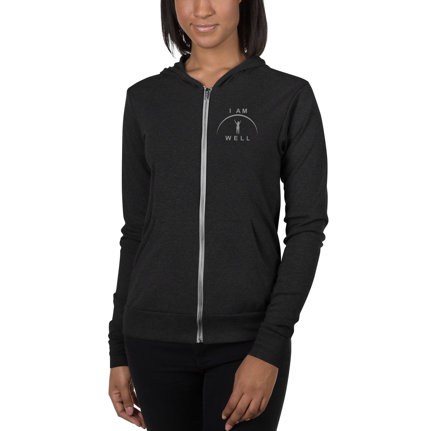 I AM WELL Women's Zip Hoodie w/ White Logo (multiple color options)