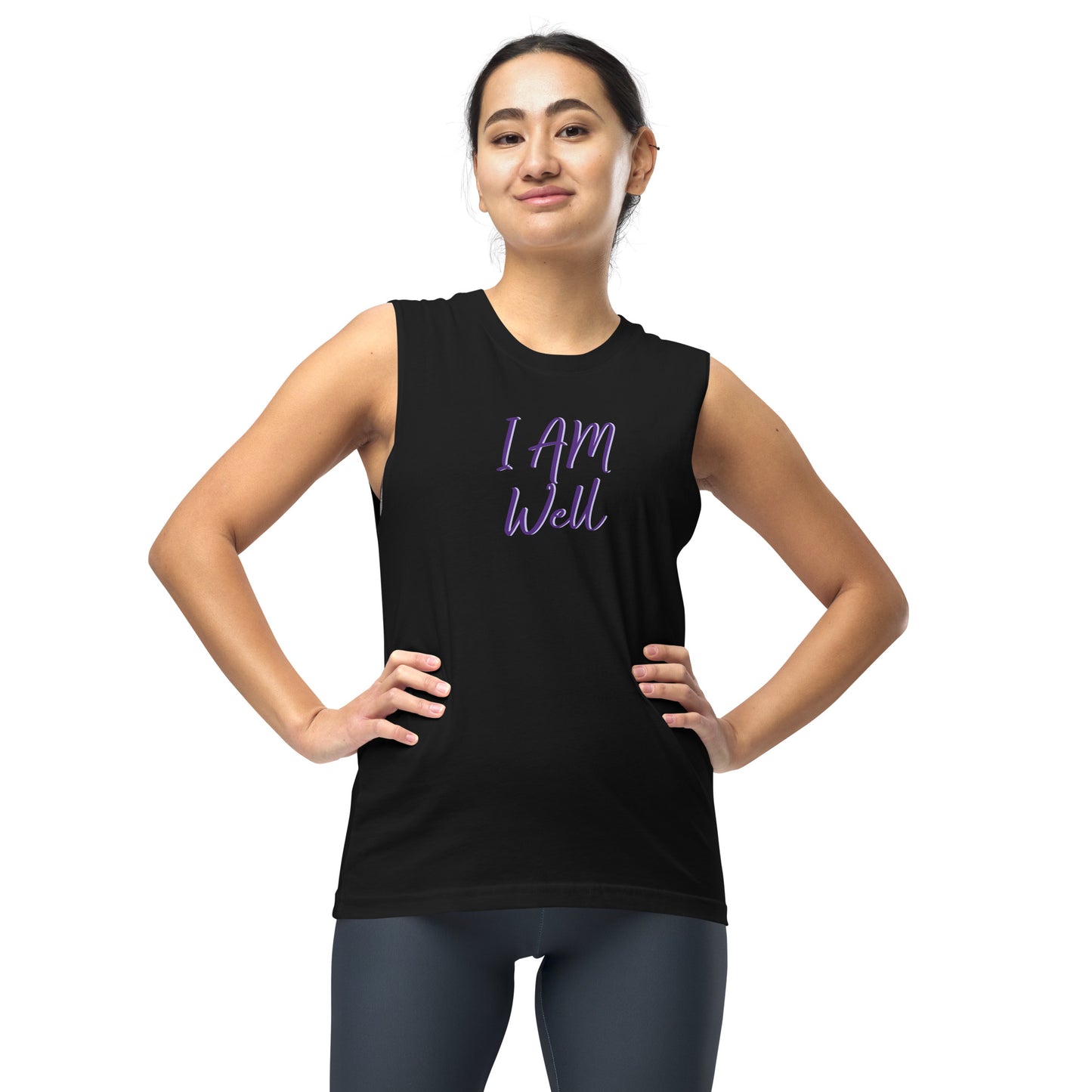 I AM WELL Women's Muscle Tank w/ Purple Logo (multiple color options)