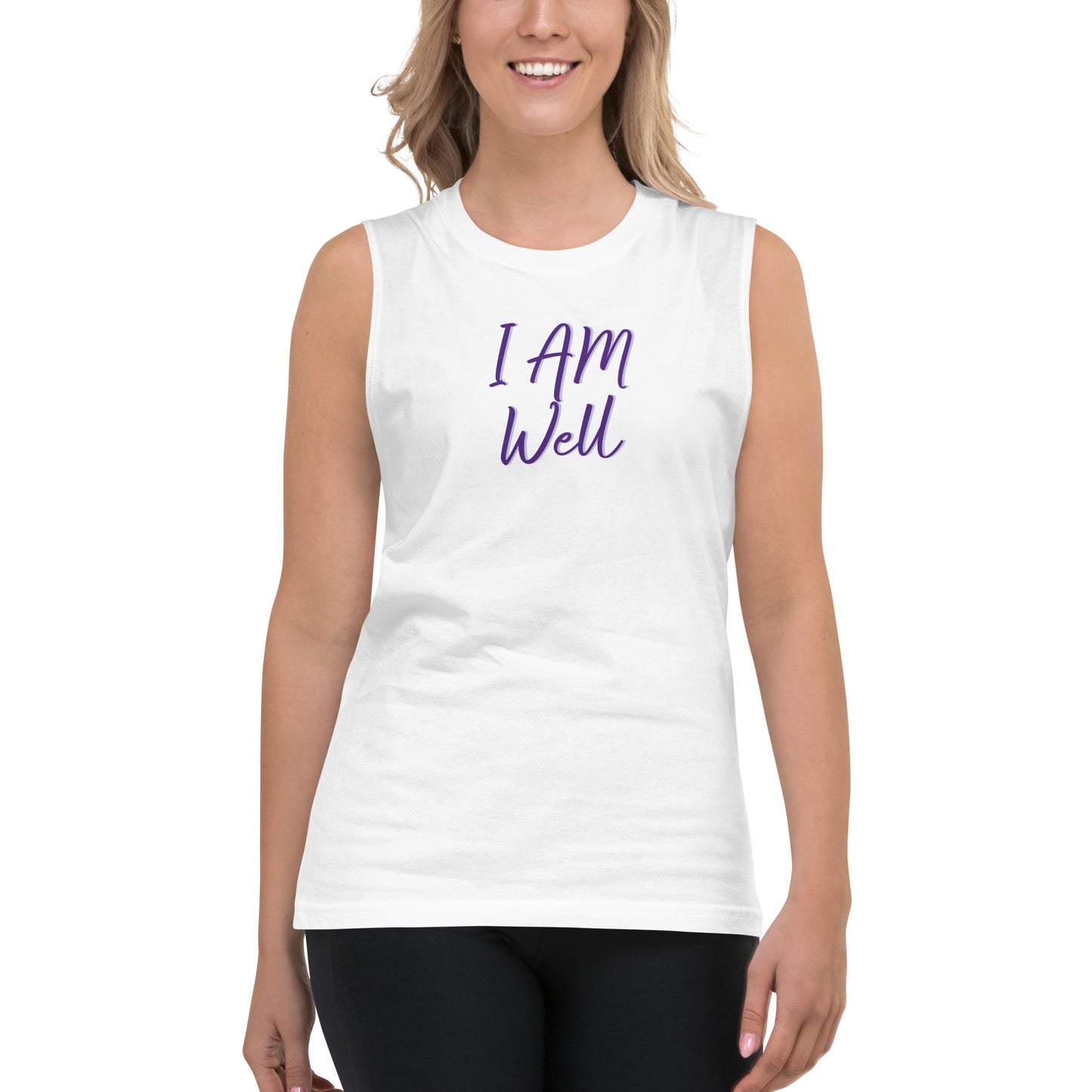 I AM WELL Women's Muscle Tank w/ Purple Logo (multiple color options)