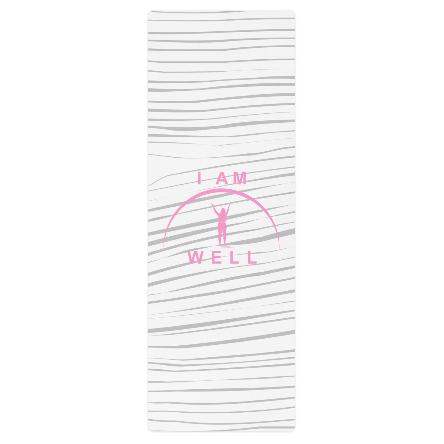 I AM WELL Women's Exercise Mat - Reeds in the Wind w/ Pink Logo