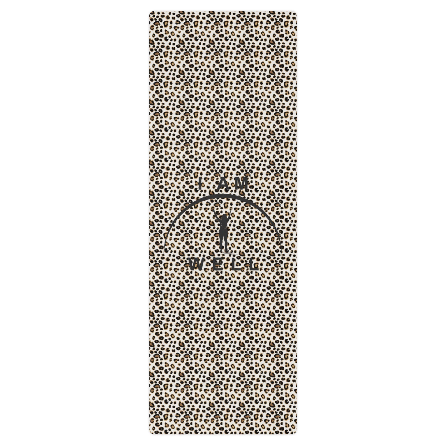 I AM WELL Women's Exercise Mat - Cheetah w/ Black Logo