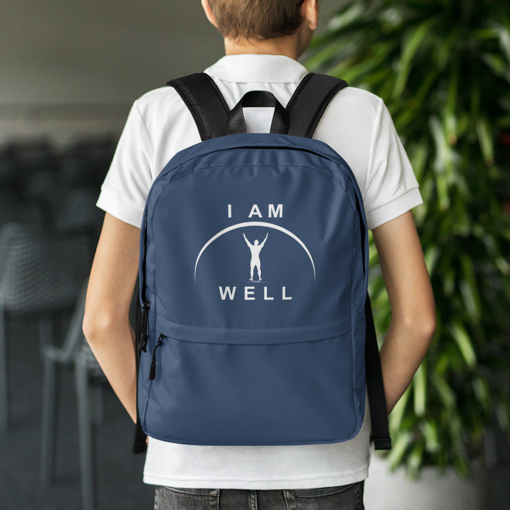 I AM WELL Men's Backpack - Blue w/ White Logo