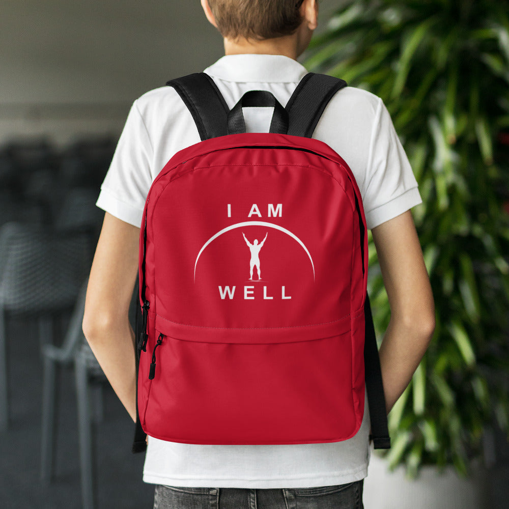 I AM WELL Men's Backpack - Red w/ White Logo