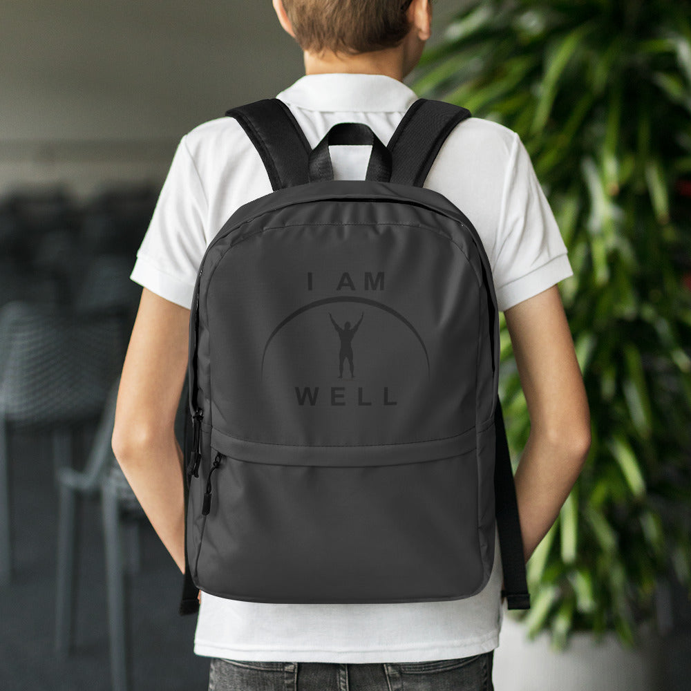 I AM WELL Men's Backpack - Dark Grey w/ Black Logo