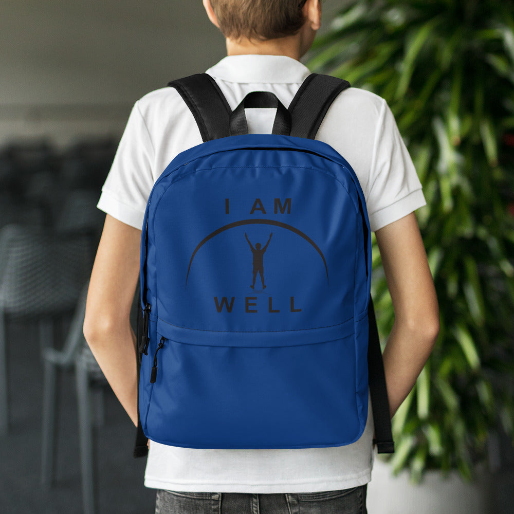 I AM WELL Backpack - Dark Blue w/ Black Logo - Young Man