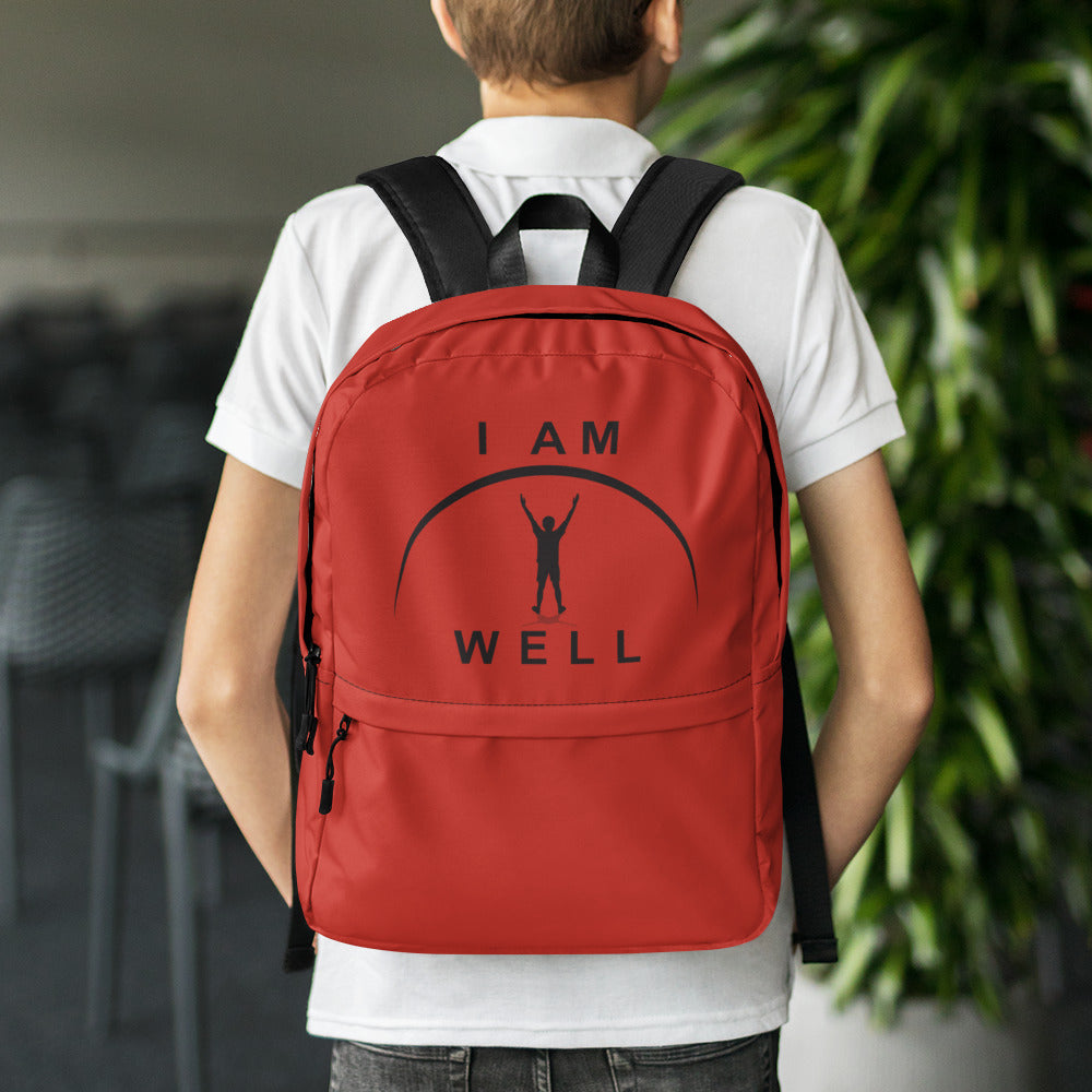 I AM WELL Backpack - Red w/ Black Logo - Young Man