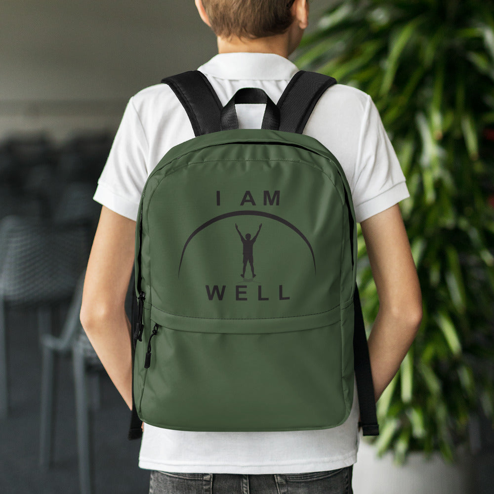 I AM WELL Backpack - Forest Green w/ Black Logo - Young Man