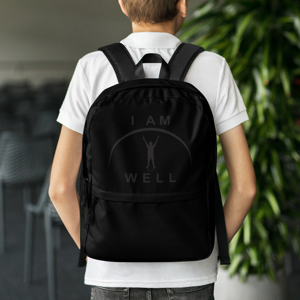 I AM WELL Backpack - Ninja Black w/ Black Logo - Young Man