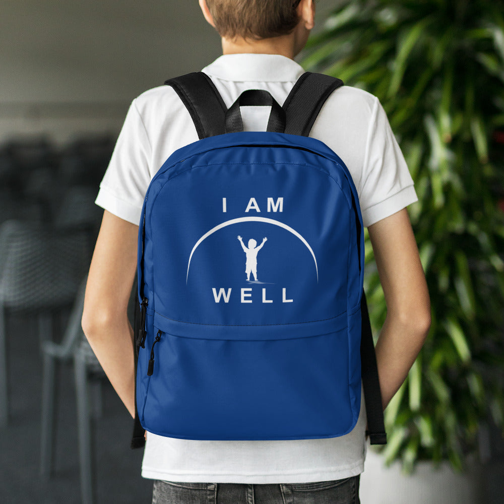 I AM WELL Backpack - Blue w/ White Logo - Boy