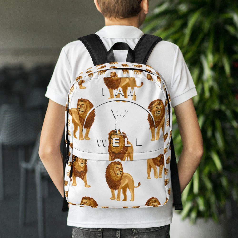 I AM WELL Backpack - The Righteous Are As Bold As Lions w/ White Shadow Logo - Boy