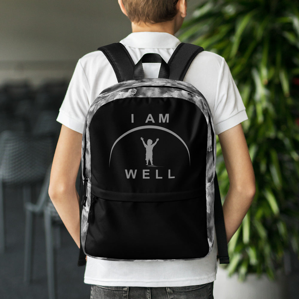 I AM WELL Backpack - Dark Clouds w/ Grey Logo - Boy