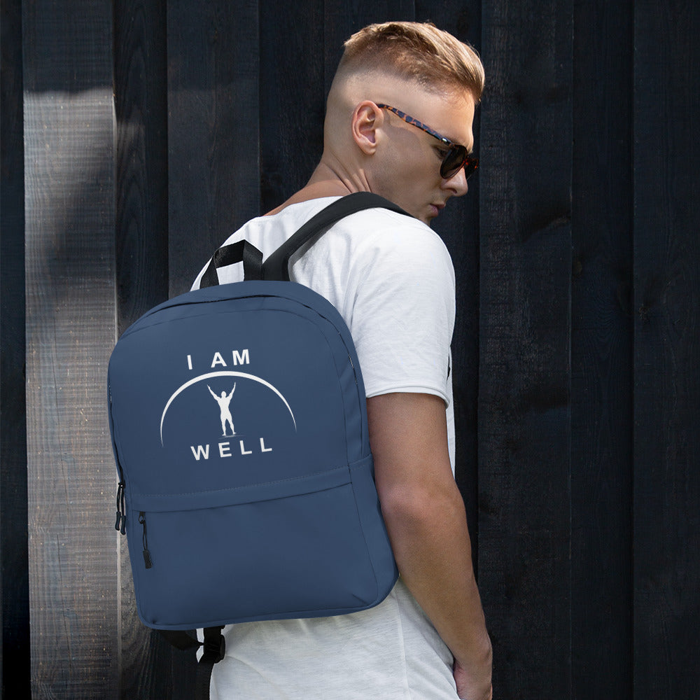 I AM WELL Men's Backpack - Blue w/ White Logo