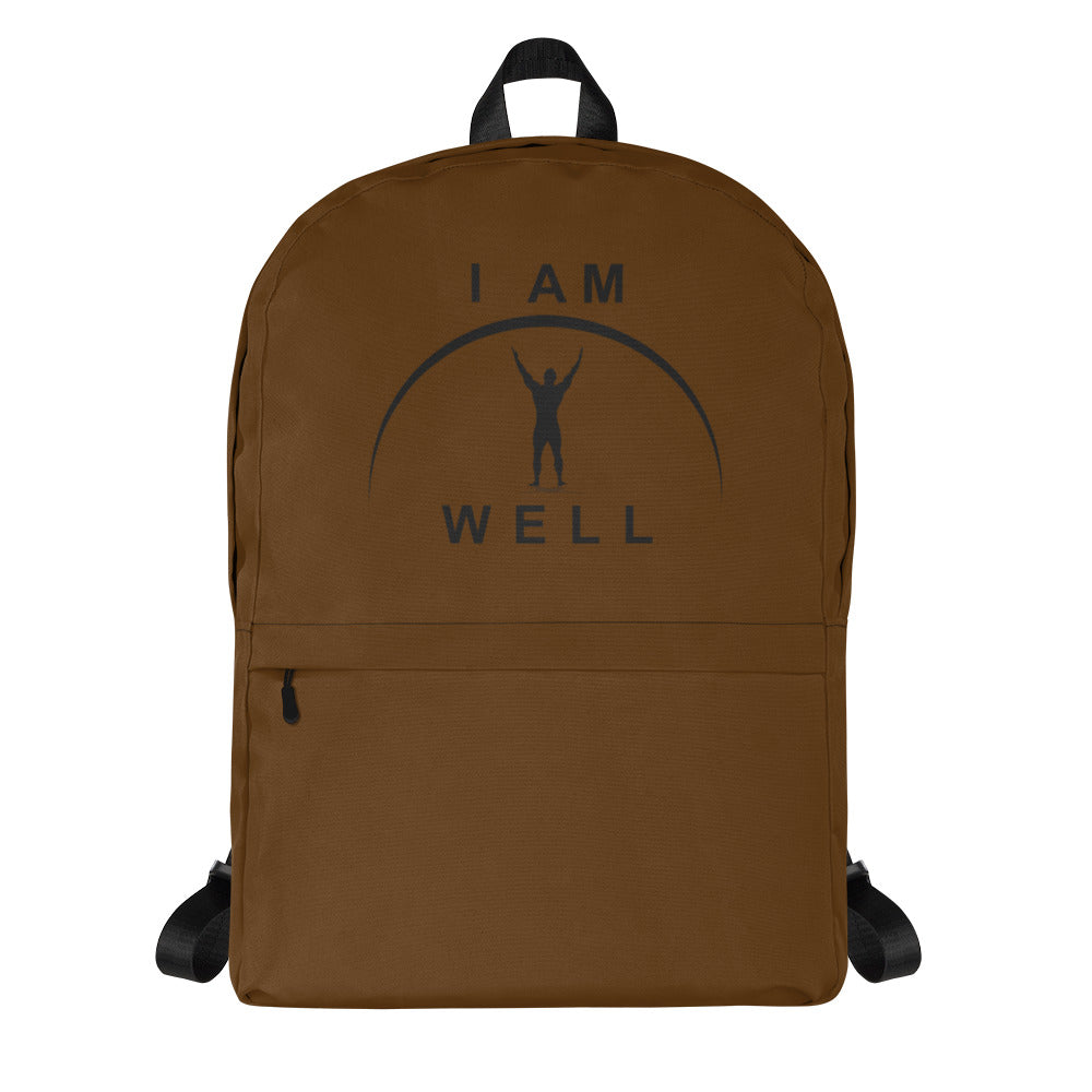 I AM WELL Men's Backpack - Brown w/ Black Logo