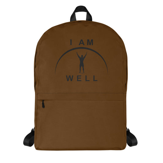 I AM WELL Men's Backpack - Brown w/ Black Logo