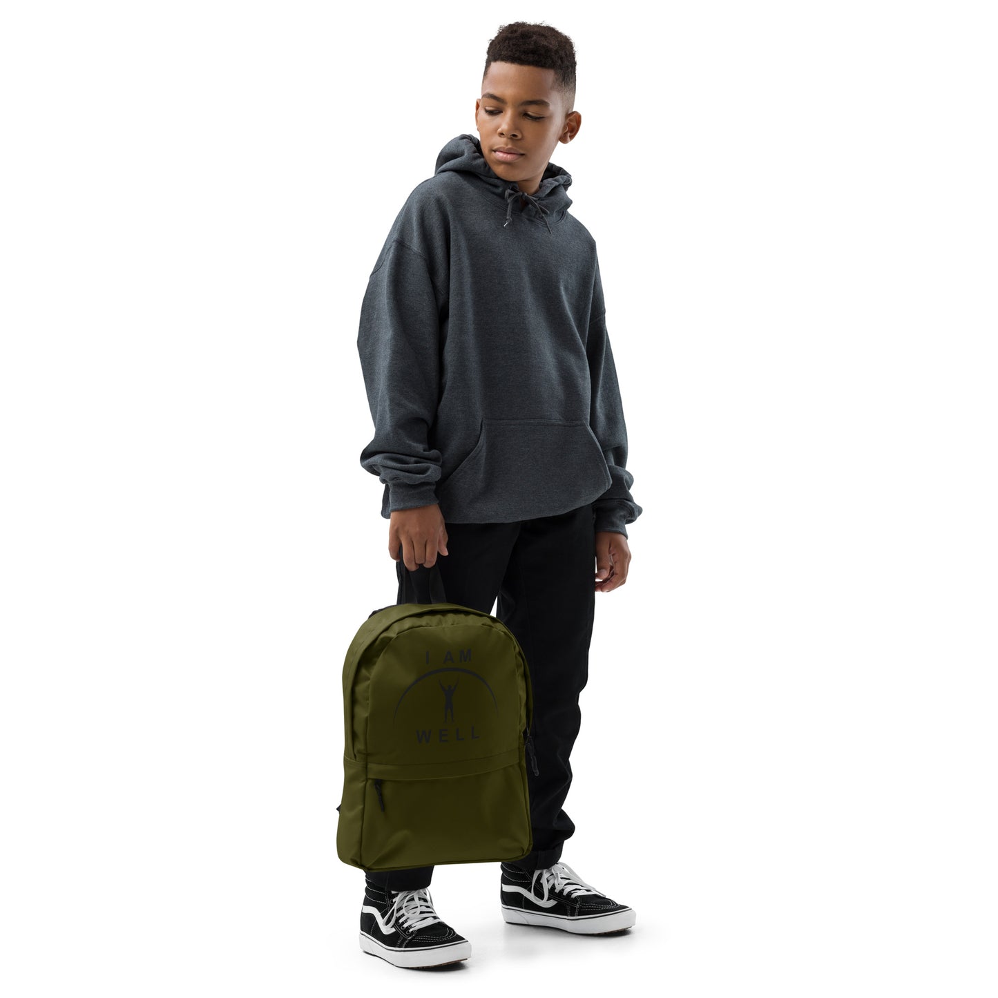 I AM WELL Men's Backpack - OD Green w/ Black Logo