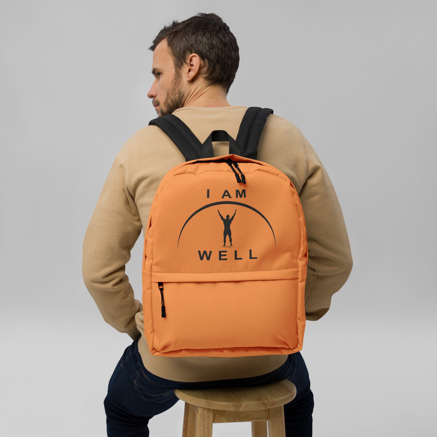 I AM WELL Men's Backpack - Hunter Orange w/ Black Logo