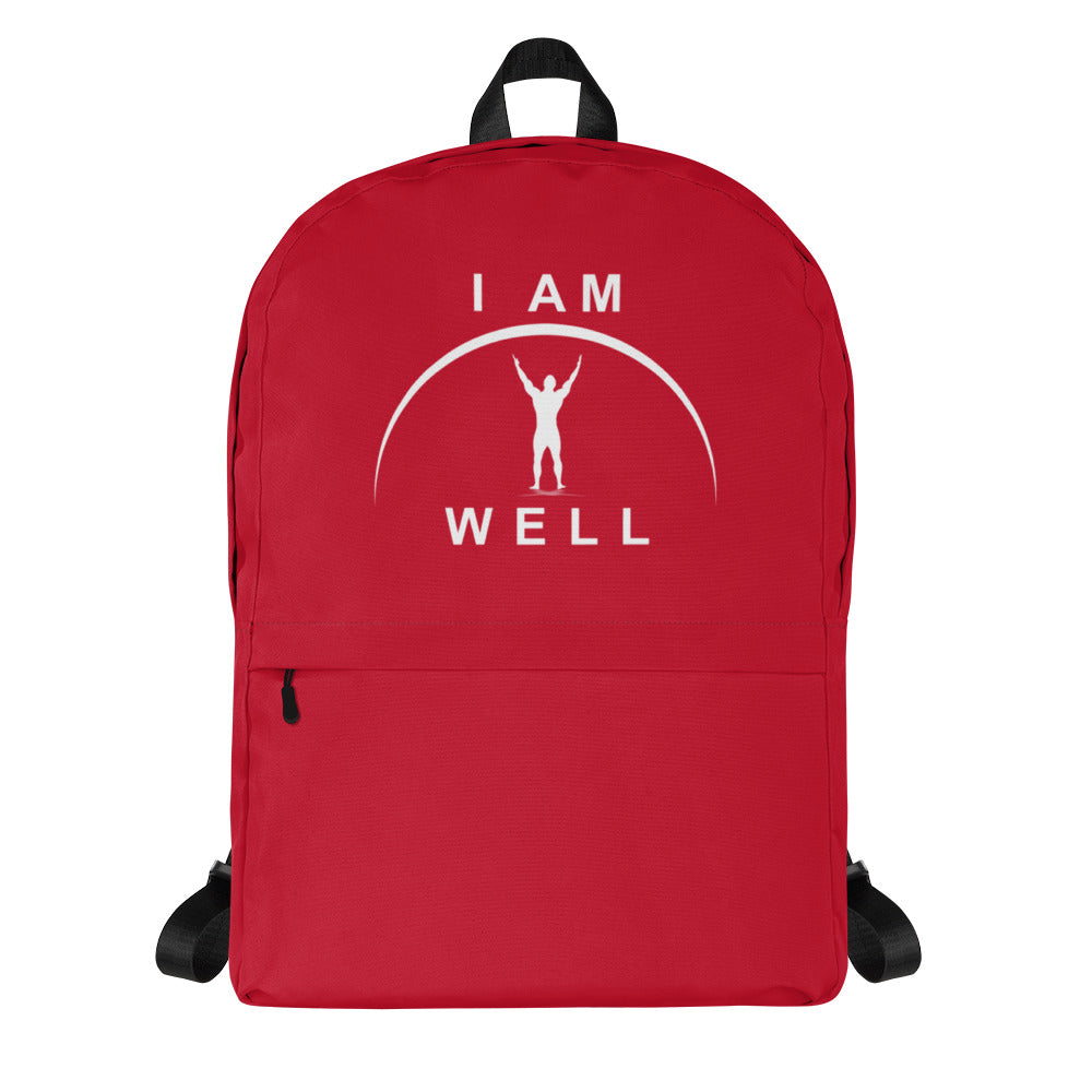 I AM WELL Men's Backpack - Red w/ White Logo