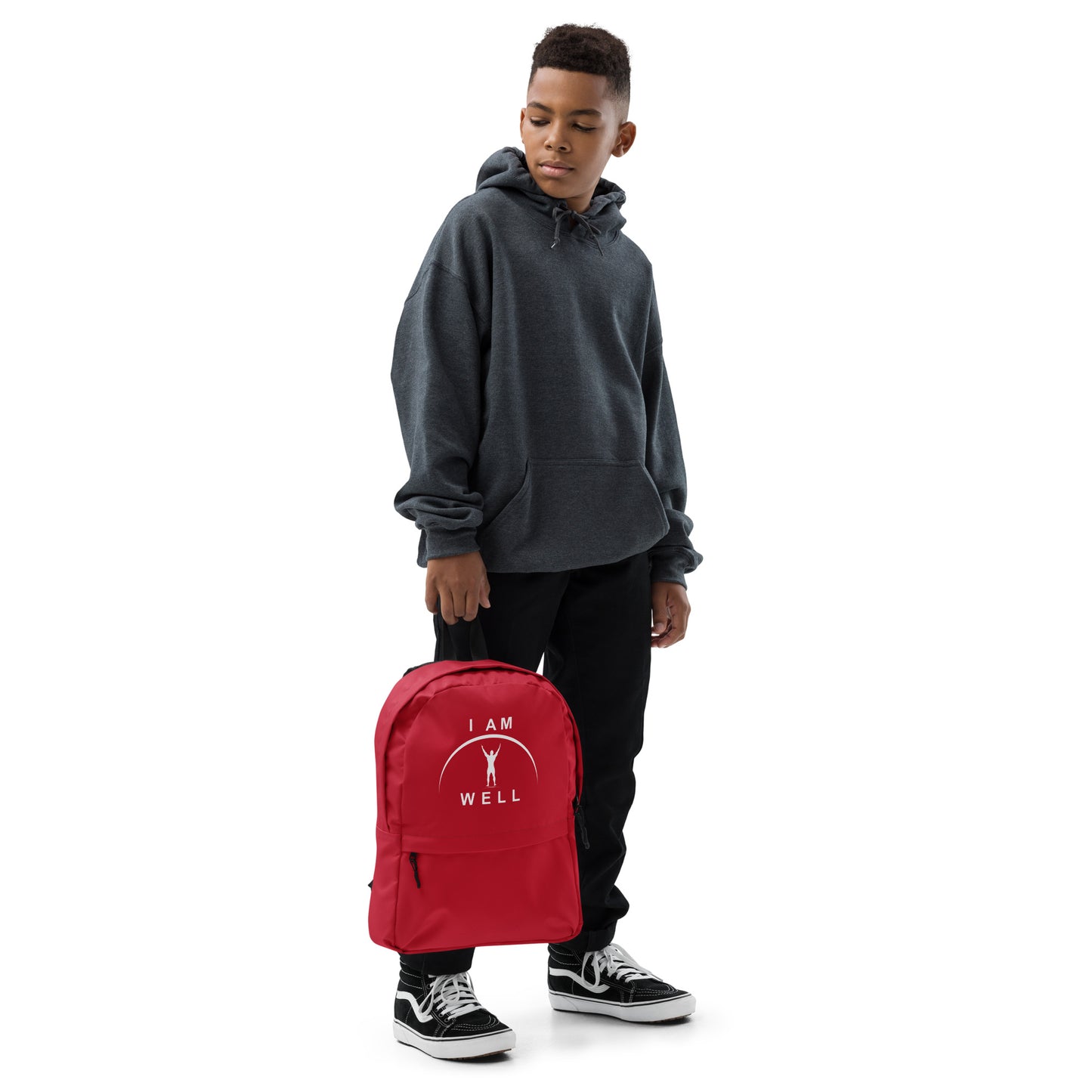 I AM WELL Men's Backpack - Red w/ White Logo