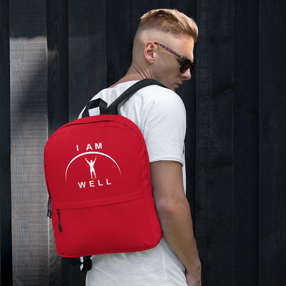 I AM WELL Men's Backpack - Red w/ White Logo