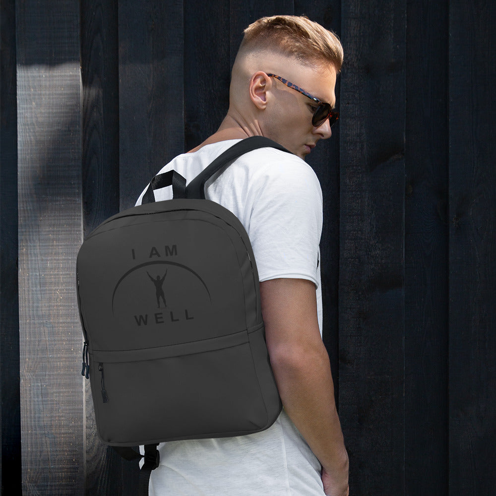 I AM WELL Men's Backpack - Dark Grey w/ Black Logo