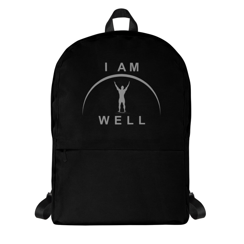 I AM WELL Men's Backpack - Black w/ Grey Logo