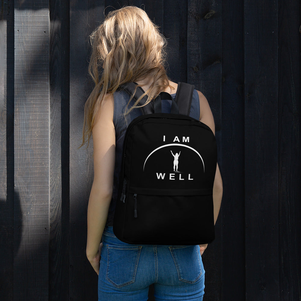 I AM WELL Women's Backpack - Black w/ White Logo