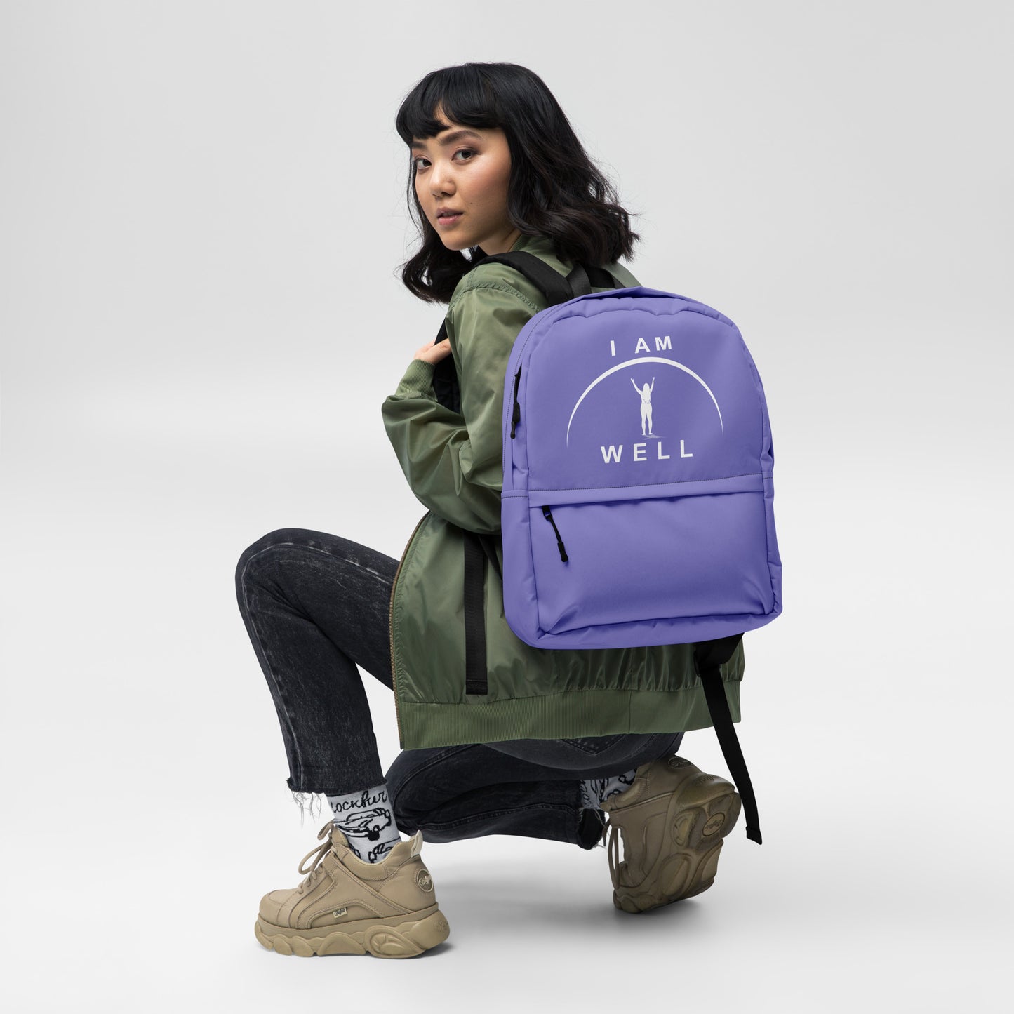 I AM WELL Women's Backpack - Purple w/ White Logo