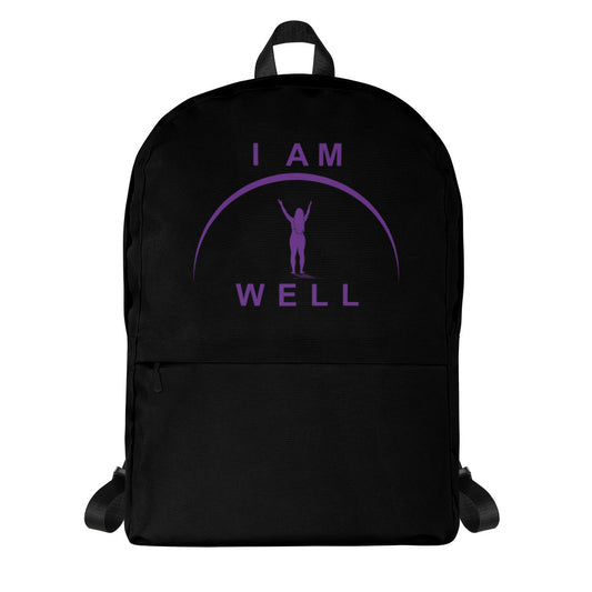 I AM WELL Women's Backpack - Black w/ Purple Logo