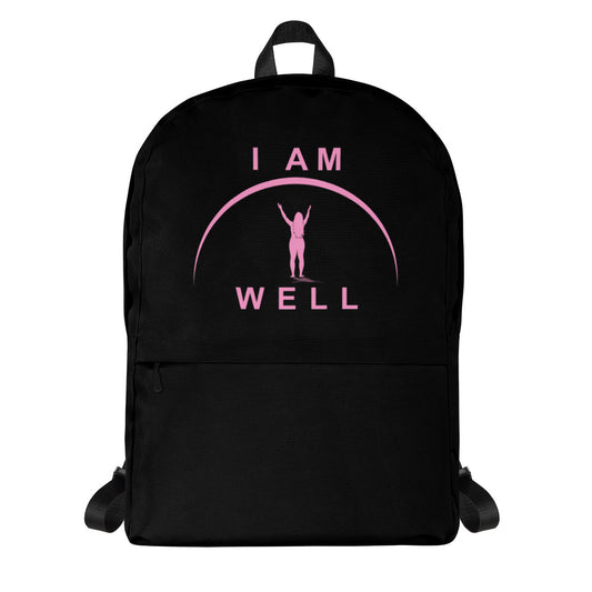 I AM WELL Women's Backpack - Black w/ Pink Logo