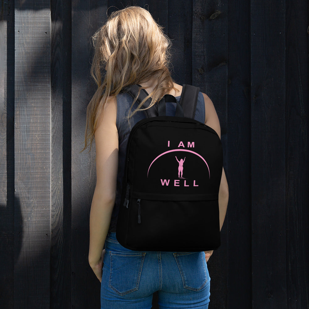 I AM WELL Women's Backpack - Black w/ Pink Logo