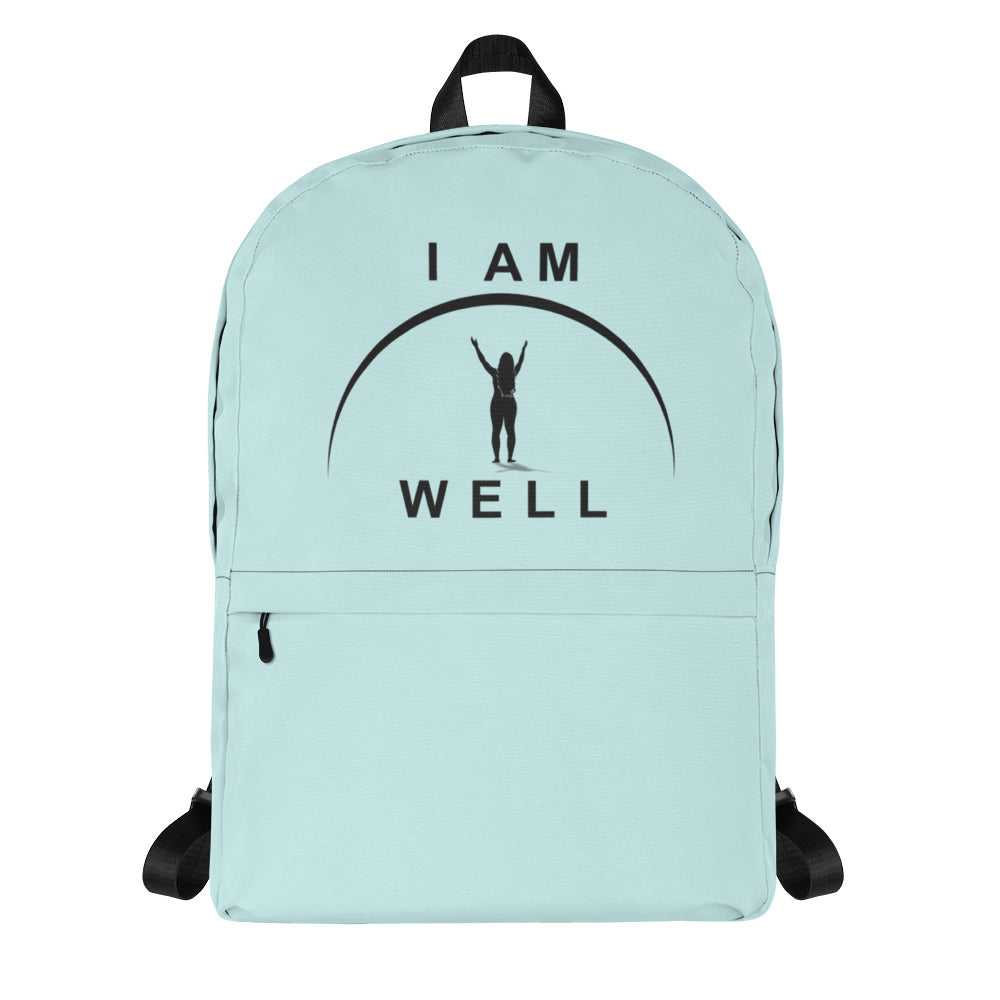 I AM WELL Women's Backpack - Light Blue w/ Black Logo