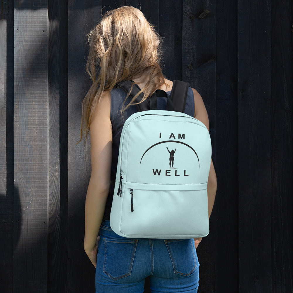 I AM WELL Women's Backpack - Light Blue w/ Black Logo