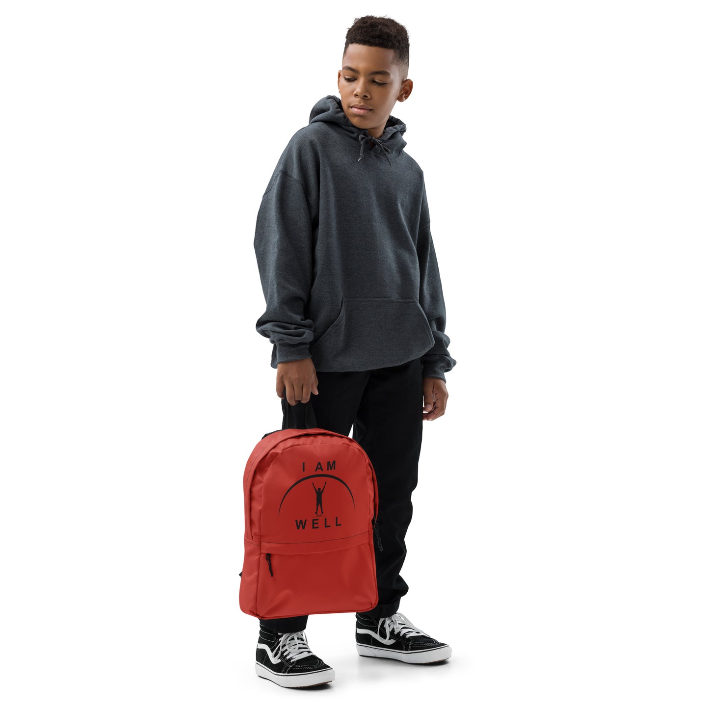 I AM WELL Backpack - Red w/ Black Logo - Young Man