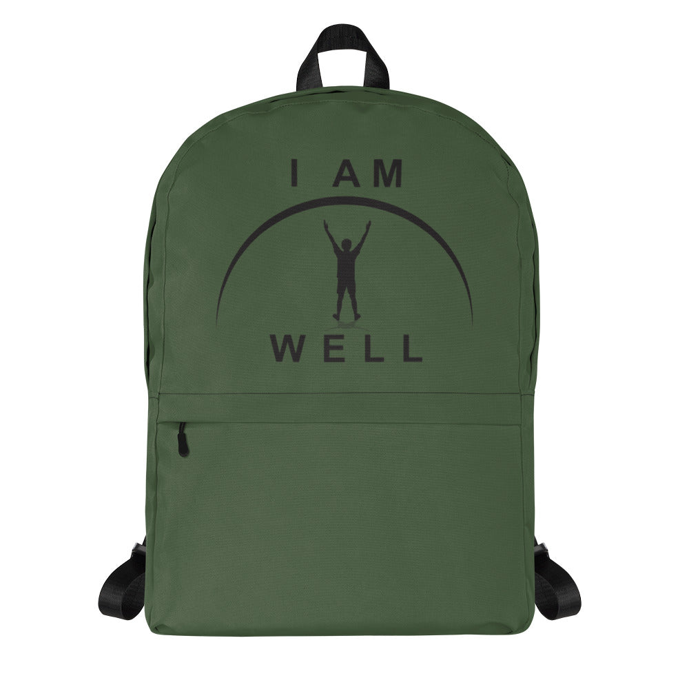 I AM WELL Backpack - Forest Green w/ Black Logo - Young Man