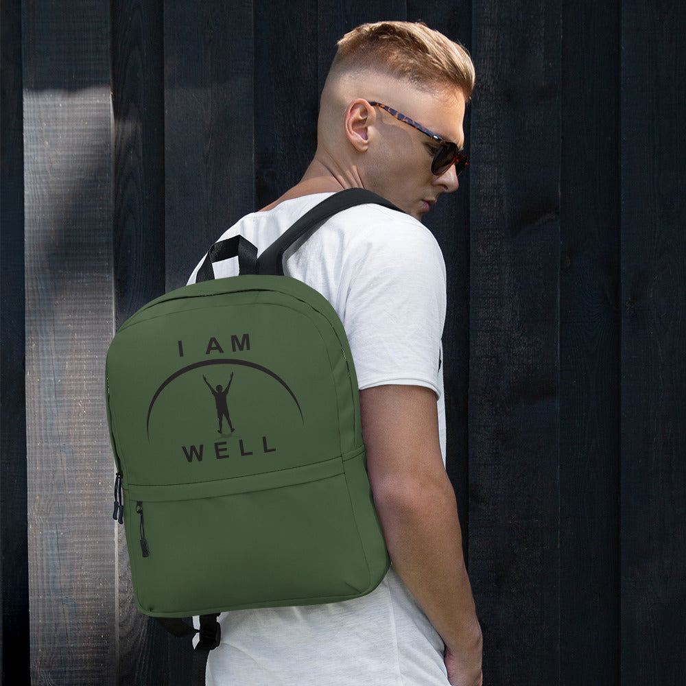 I AM WELL Backpack - Forest Green w/ Black Logo - Young Man