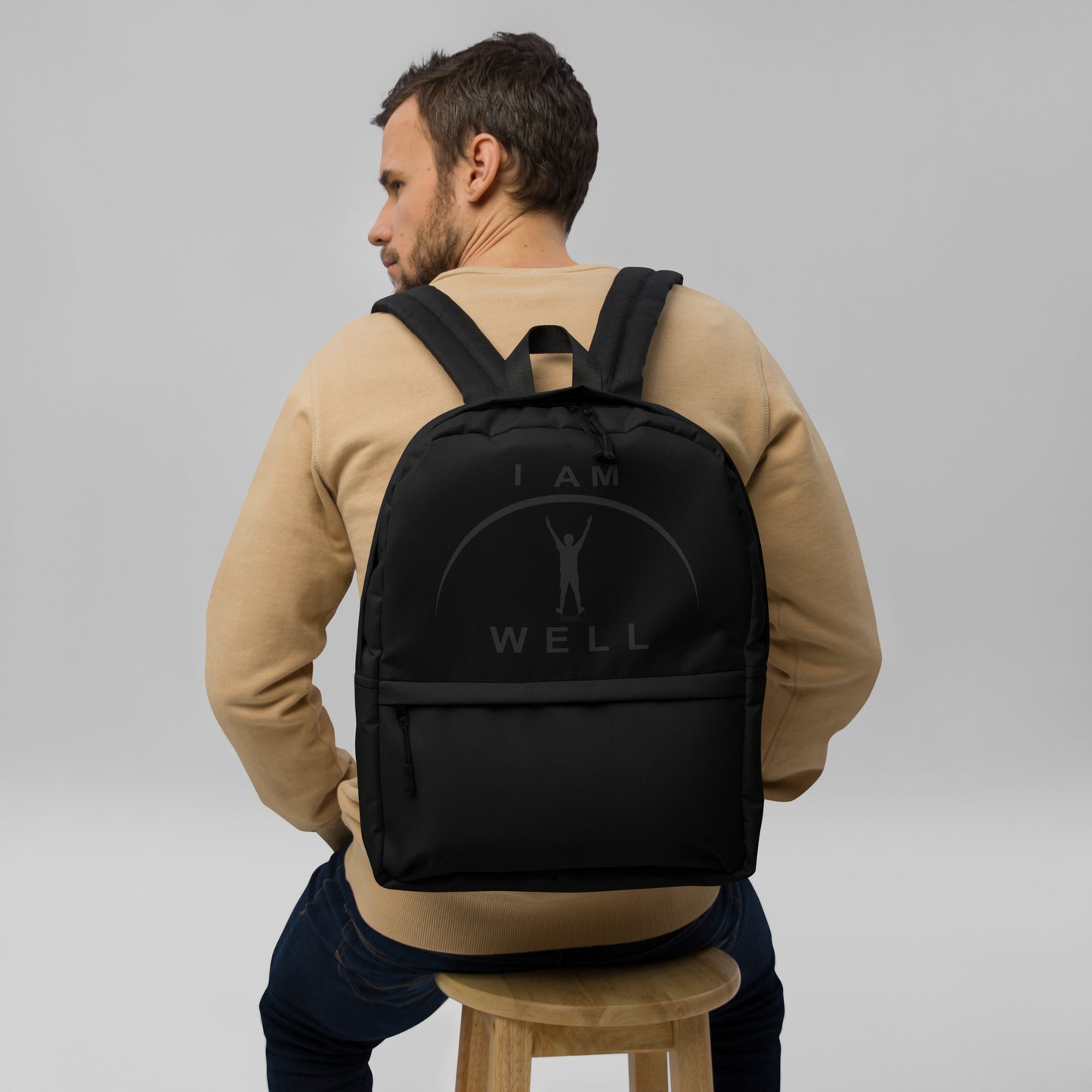 I AM WELL Backpack - Ninja Black w/ Black Logo - Young Man