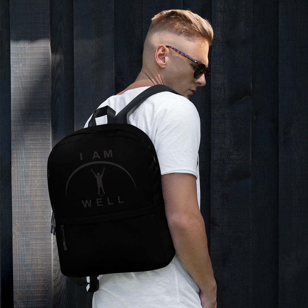 I AM WELL Backpack - Ninja Black w/ Black Logo - Young Man