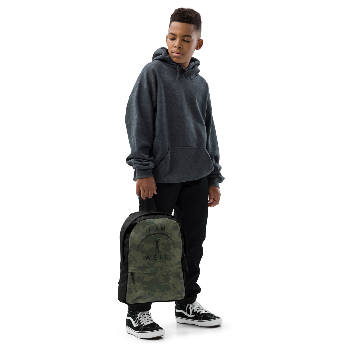 I AM WELL Backpack - Camo w/ Black Logo - Young Man