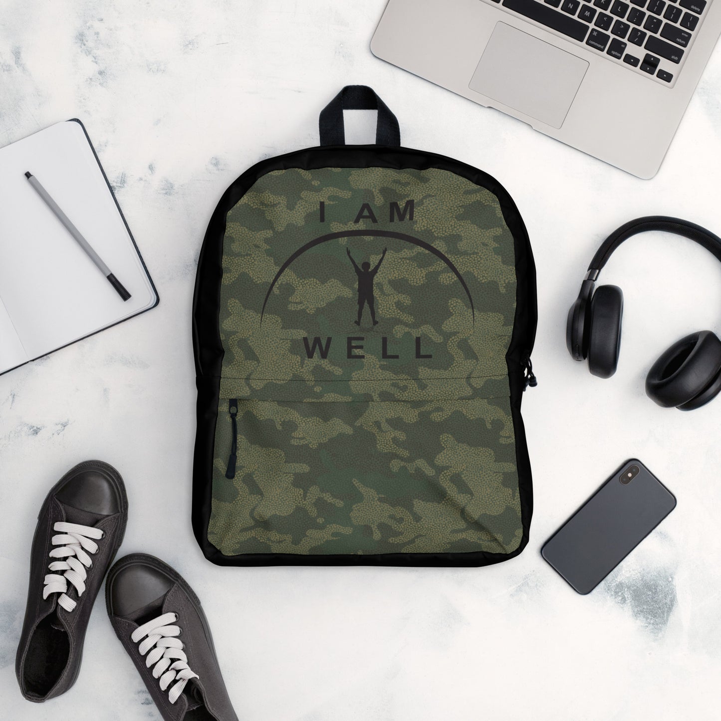 I AM WELL Backpack - Camo w/ Black Logo - Young Man