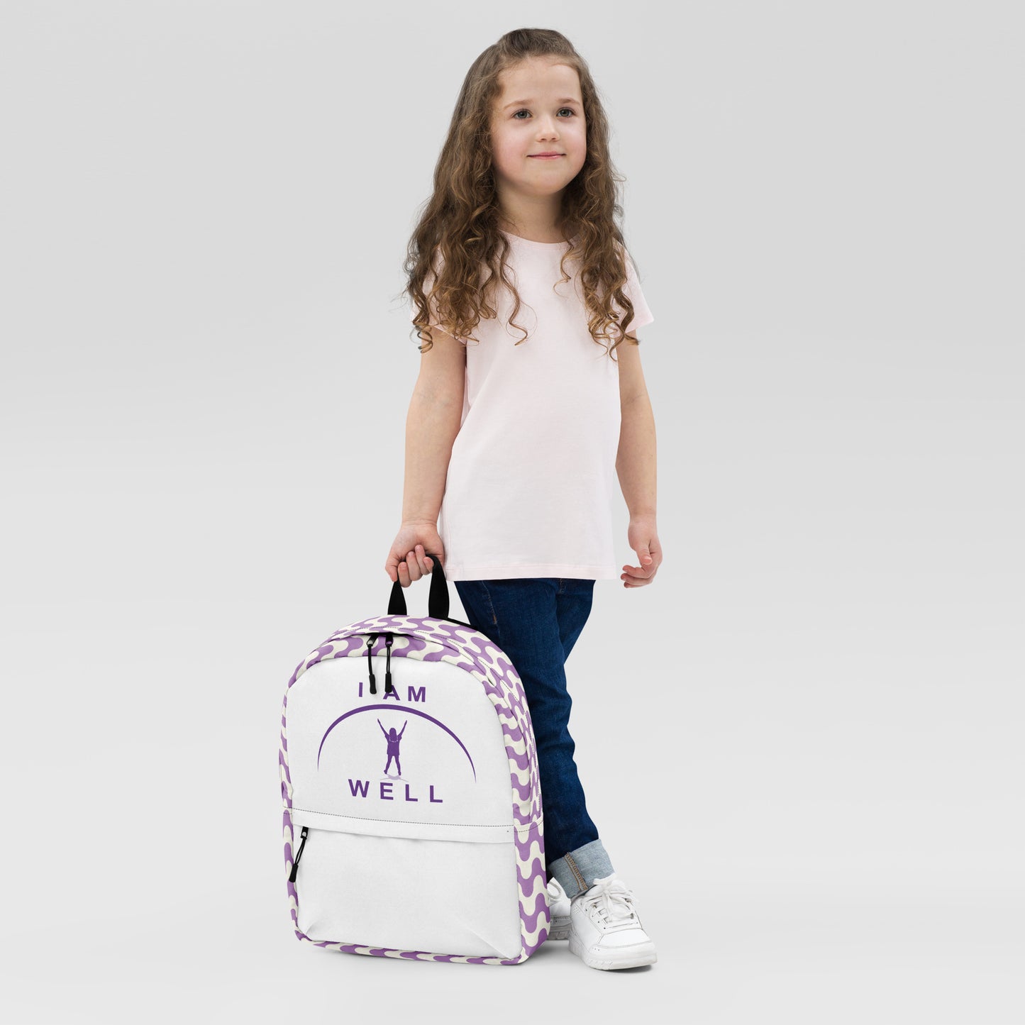 I AM WELL Backpack - Purple Waves w/ Purple Logo - Young Lady