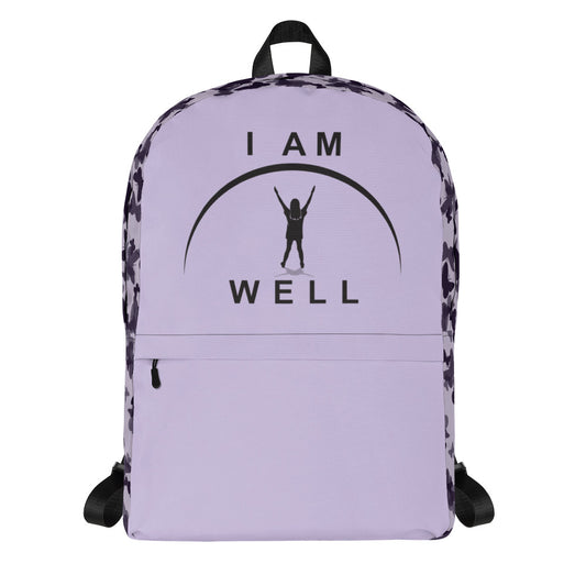 I AM WELL Backpack - Purple Butterflies w/ Black Logo - Young Lady